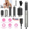 6 In 1 Hot Air Styler Volumizer Straightener Curler Dryer Automatic Wrap Styler Hair Dryer Brush Set with 3 Temp Settings ALCI Plug Glove Cable Zip Ti