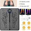 EMS Foot Massage Pad Electric Stimulator Massager Unit Rechargeable Leg Reshaping Muscle Pain Relax Massage Mat w/ 6 Modes 9 Intensity Levels
