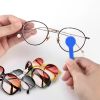 3 Pcs Mini Eyeglasses Cleaner Sunglasses Microfiber Lens Cleaning Cloth Tool Spectacles Brush Clip Black Red Blue
