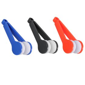 3 Pcs Mini Eyeglasses Cleaner Sunglasses Microfiber Lens Cleaning Cloth Tool Spectacles Brush Clip Black Red Blue