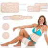 Castor Oil Pack Wrap Set of 6 Reusable Organic Pack Compress Belt Wrap for Waist Neck Arms Legs with Adjustable Elastic Strap Machine Washable