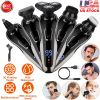 5 In 1 Electric Razor Shaver Rechargeable Cordless Head Beard Trimmer Shaver Kit IPX6 Waterproof Dry Wet Grooming Kit
