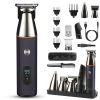 All In One Beard Trimmer for Men With 5 Trimmer Heads IPX5 Waterproof Electric Razor For Face Nose Body Beard Cordless Hair Shaver Clipper Grooming Ki
