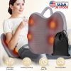 Shiatsu Back And Waist Massager With Heat Cordless Rechargeable Kneading Lower Back Massage Pillow Portable Lumbar Massager For Home Car Office