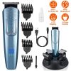 5-In-1 Men’s Beard Trimmer Cordless Hair Clipper Electric Waterproof Shaver Grooming Kit w/ LED Display for Nose Ear Facial Hair