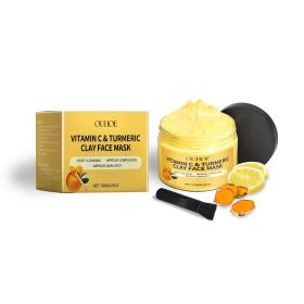 OUHOE Turmeric Clay Face Mask Set, 120 g with Brush