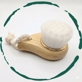 Natural Bamboo Facial Cleansing Brush - Eco-Friendly Manual Exfoliating Face Scrubber with Superfine Soft Bristles for Deep Pore Cleansing & Blac