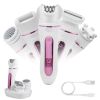 5 In 1 Electric Body Epilator Rechargeable Women\'s Grooming Kit Epilator Shaver Facial Brush Callus Remover 5-Point Massager with LED Light LED Displ