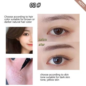 3/1 Pcs Liquid Wenkbrauw Tattoo Potlood 0.01Mm Ultra Dunne Kop Waterdichte Wenkbrauw Pen Zweet-Proof Gemakkelijk Om Kleur eye Cosmetische Make-Up (Color: 02 Dark Brown)