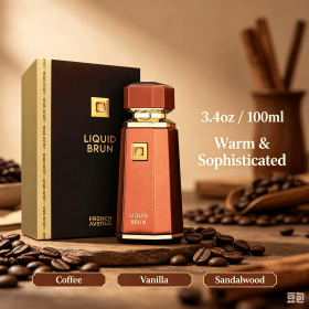 3.4 FL OZ Modern Gentlemen Men's Cologne, Matte Copper Geometric Multi-Sided Bottle Eau de Parfum, Balanced Warm Woody Spicy Notes (Style: French Avenue - Brown)