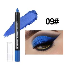 Smoky Dark Green Eyeshadow Pencil Stick Waterproof Pearlescent 12 Colors Metallic Glitter Eye Shadow Highlighter Pen Makeup Tool (Color: 09)